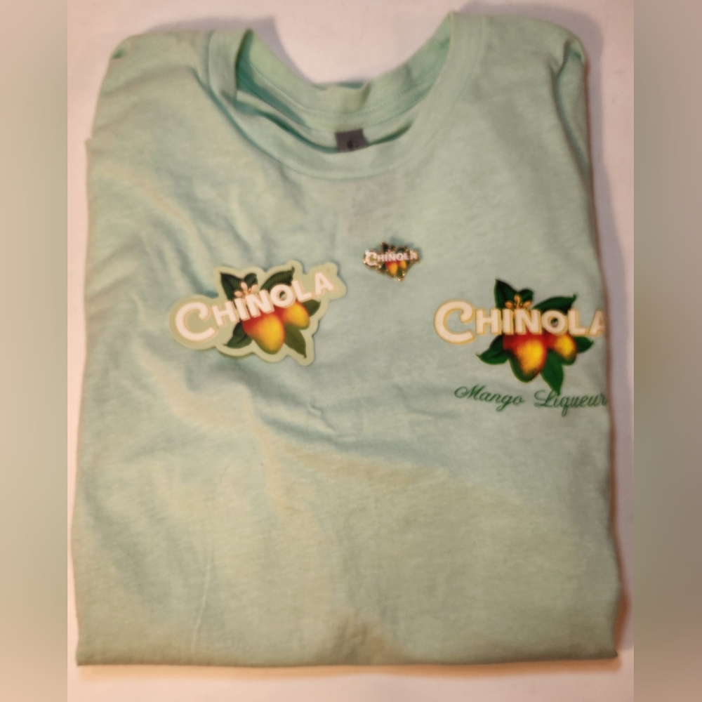 Official Chinola Promotional T-Shirt, Pin, and Sticker